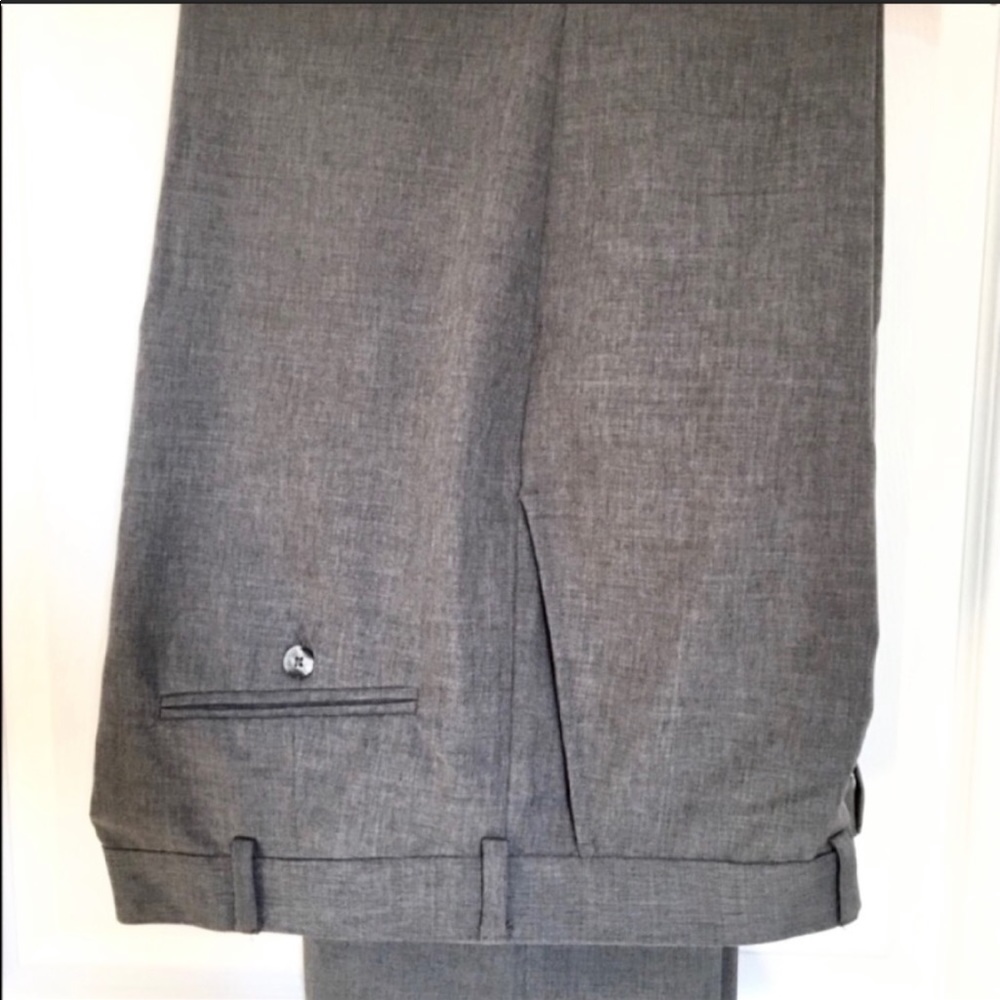 Gray Flat Front Dress Pants Trousers 38x30